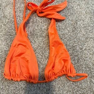 Frankie's Bikinis Neon Orange Triangle Swim Top